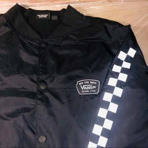Vans black windbreaker Button up jacket mens large